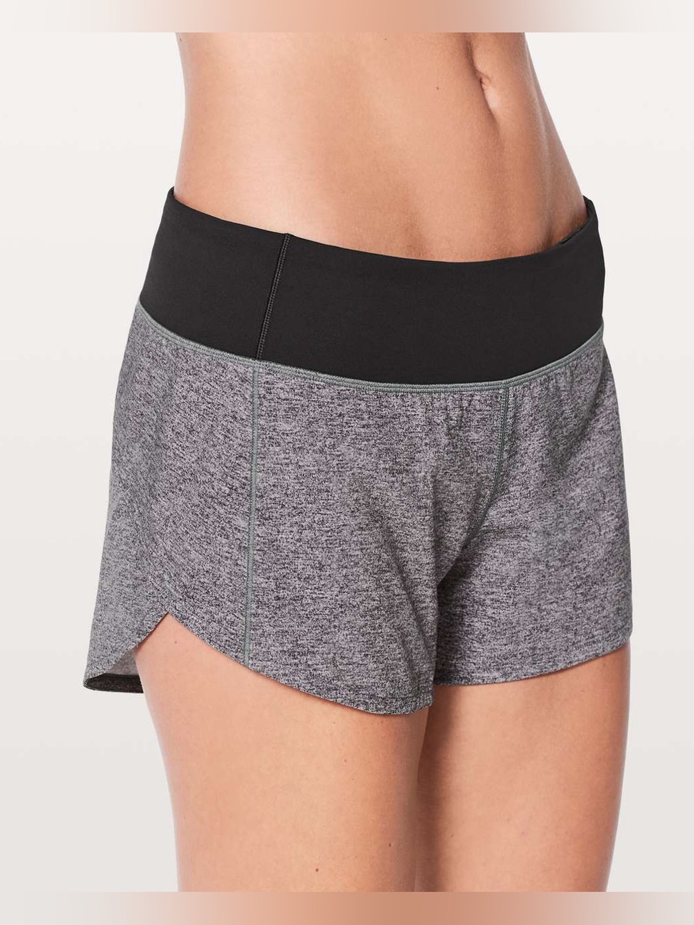 Lululemon Speed Up Short Long 4” Heather Lux Multi Black Black Size 6 Running